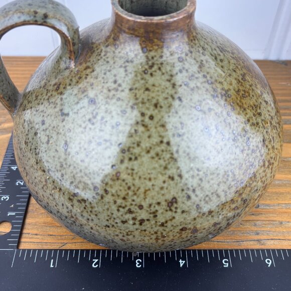Small Vintage Studio Pottery Jug Style Vase in Mottled Earth Tone Glaze - Picture 12 of 13